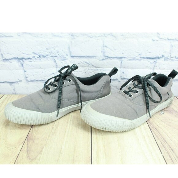 LL Bean Gray Canvas Eco Woods Lace Up Comfort Cushioned Sneaker Shoes Size 8 M - Picture 2 of 9